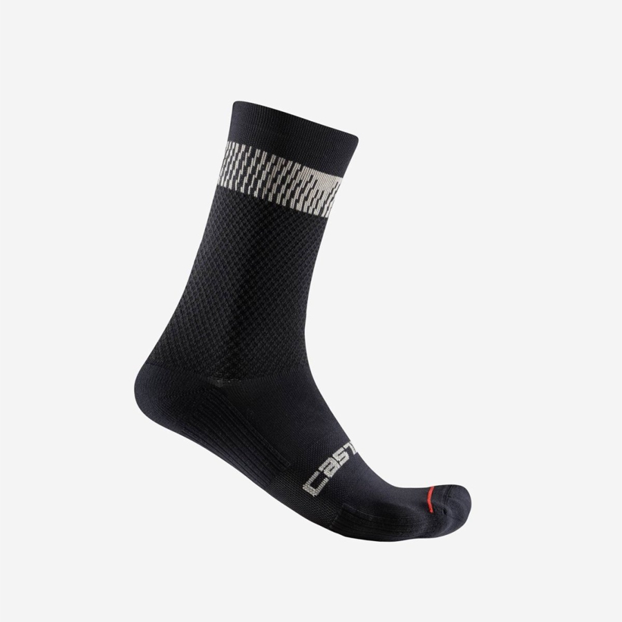 Castelli UNLIMITED 18 Men Socks Black / Silver | 07WMSCJVR