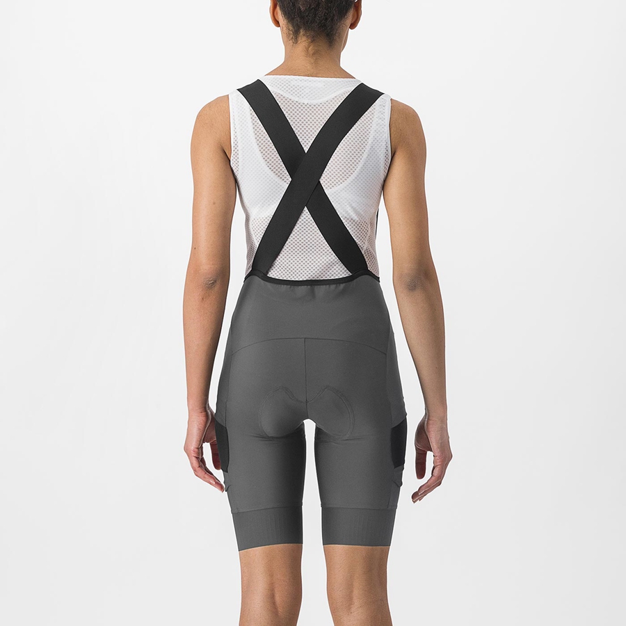 Castelli UNLIMITED CARGO W Women Bib Shorts Grey | 42NMBSDAI