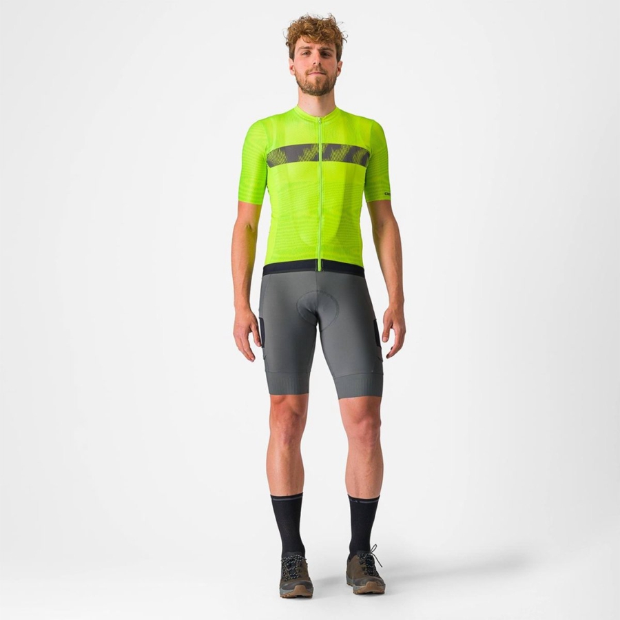 Castelli UNLIMITED ENDURANCE Men Jersey Light Green / Dark Grey | 38RPWXTYL