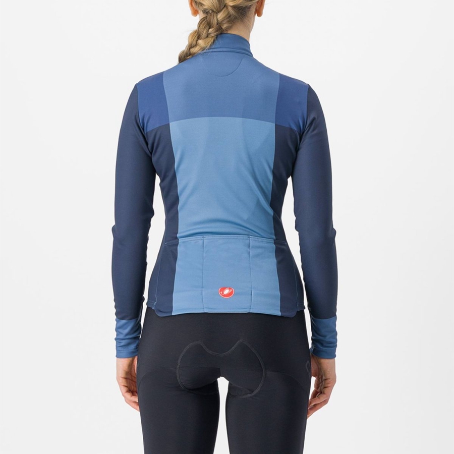 Castelli UNLIMITED W THERMAL Women Jersey Blue / Blue | 04KTVBFPD