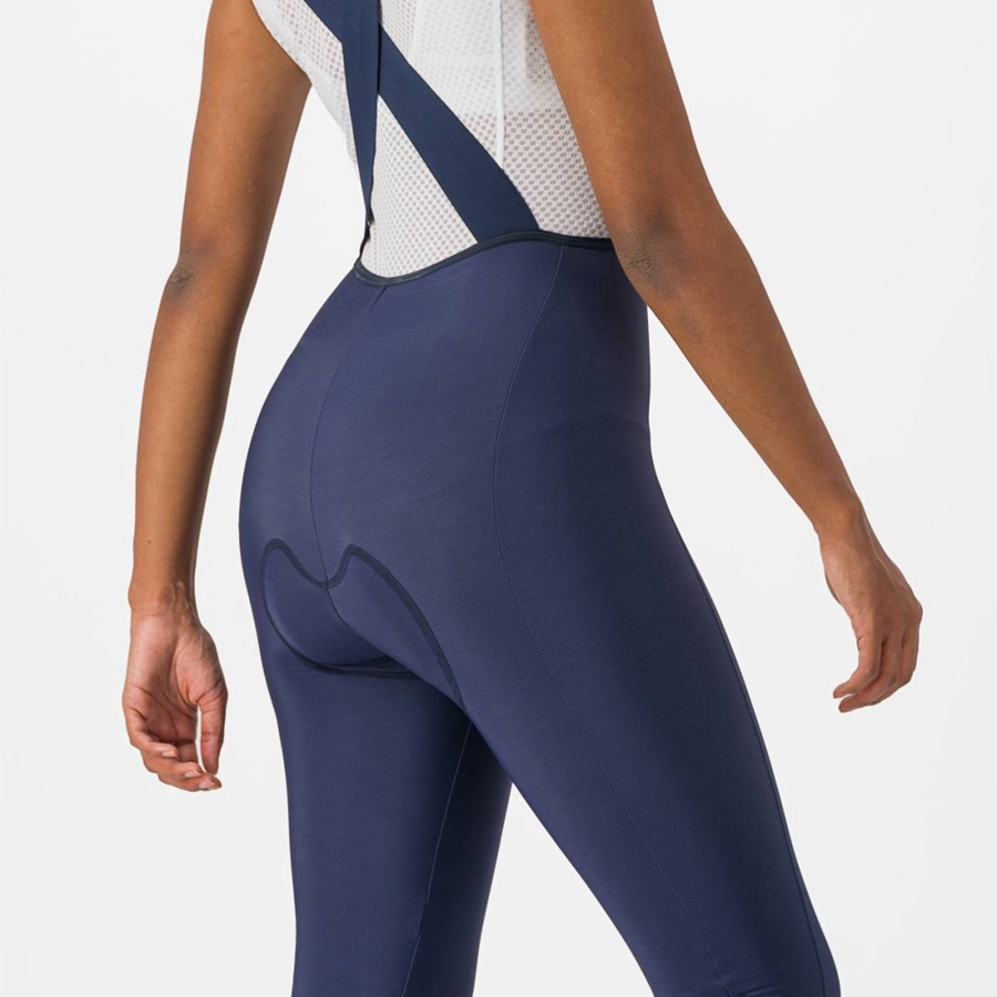 Castelli VELOCISSIMA DT Women Bib Tights Blue / Silver | 30EBAMISZ