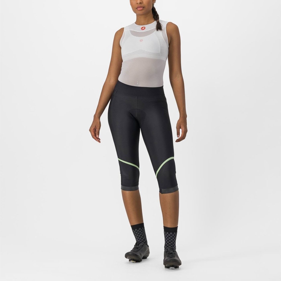 Castelli VELOCISSIMA THERMAL KNICKER Women Leggings Black / Mint / Black | 10LGYOCIW