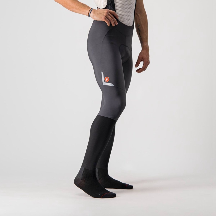 Castelli VELOCISSIMO 5 Men Bib Tights Dark Grey / Silver | 06JXGQMFD