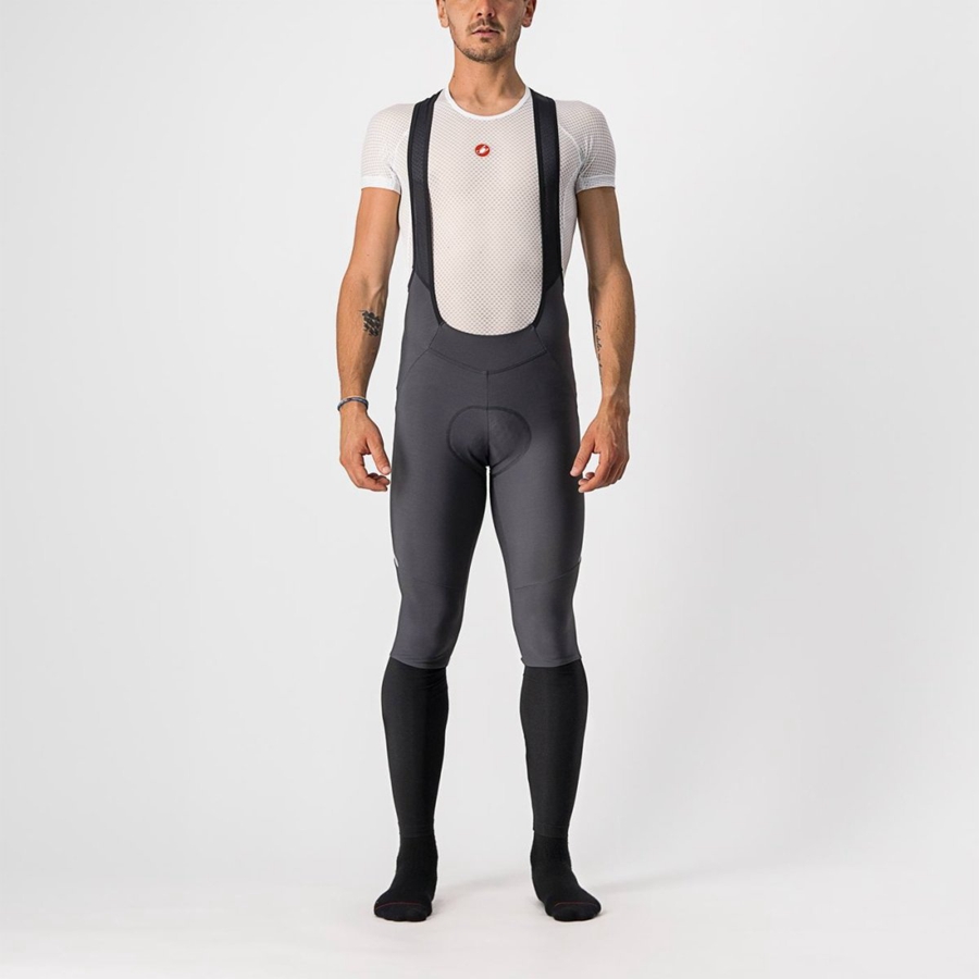 Castelli VELOCISSIMO 5 Men Bib Tights Dark Grey / Silver | 06JXGQMFD